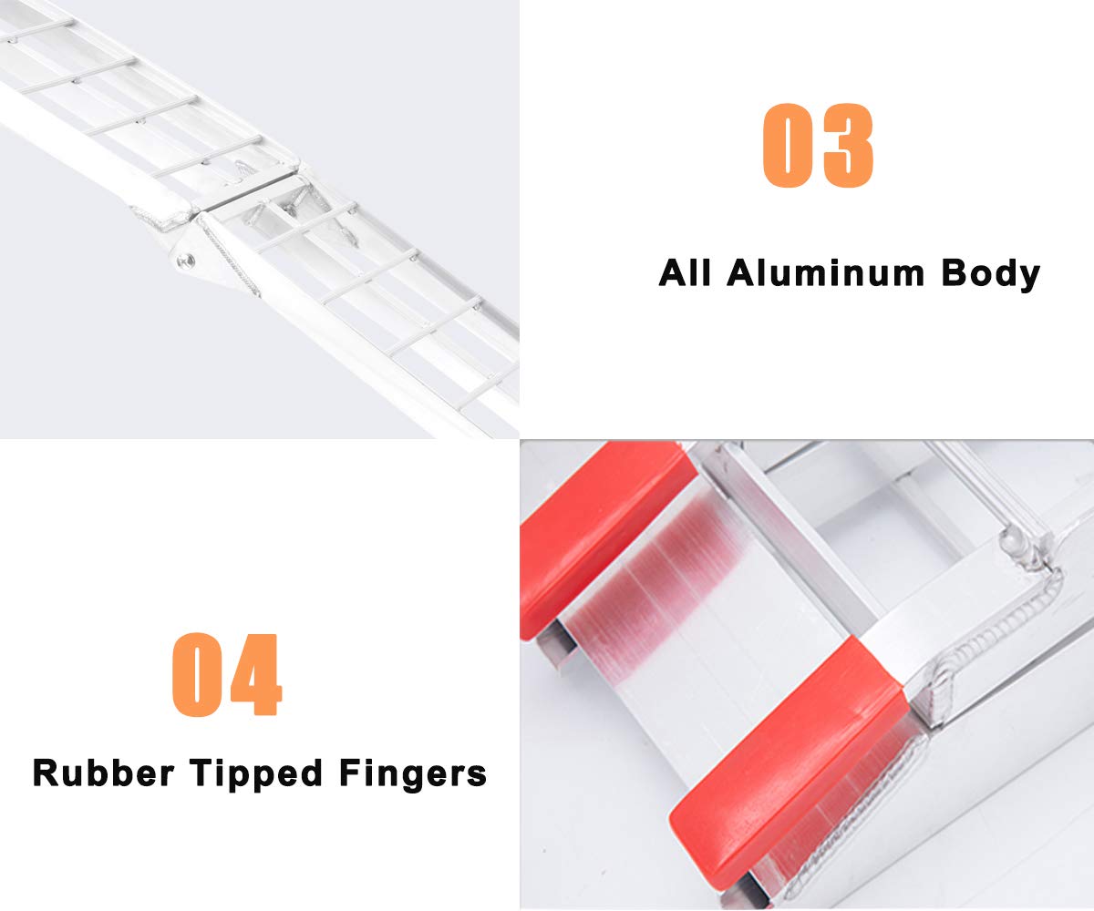 Vendav Motorcycle Ramp For Pickup Trucks 7.5Ft Folding Aluminum Dirt Bike Ramp,750 Lbs Capacity,Pc.