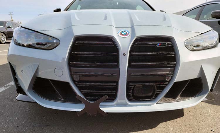 STO N SHO Front License Plate Bracket for 2021-2025 BMW M3/M4, Aluminum, Black, Compatible with Driver Assist (SNS288a)