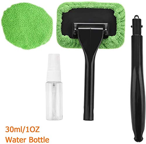 XINDELL Windshield Cleaning Tool - Auto Glass Cleaner with Detachable Handle, Microfiber Cloth Car Window Cleaning Kit, Interior