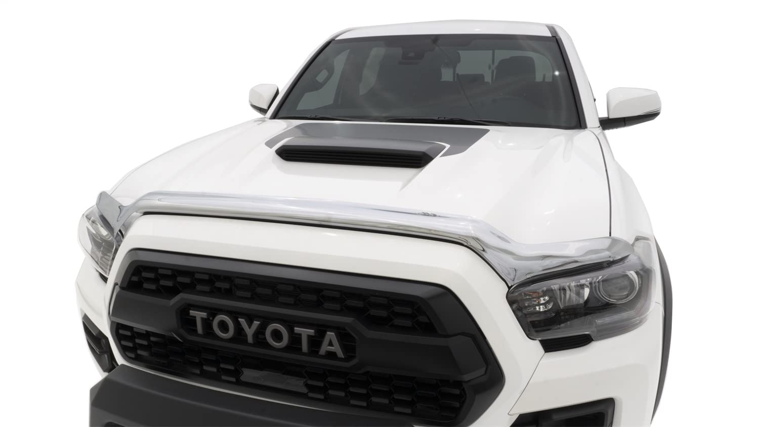 Auto Ventshade Chrome Hood Shield - Bug Deflector for 2016-2023 Toyota Tacoma, Medium Profile, Acrylic, Model 680681