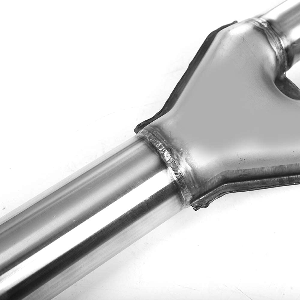 JY PERFORMANCE Dual Exhaust Muffler Y-Pipe Direct Fit Kit Fits 2009-2019 For Dodge Ram 1500 Hemi 5.7L Pickup Truck Stainless Ste