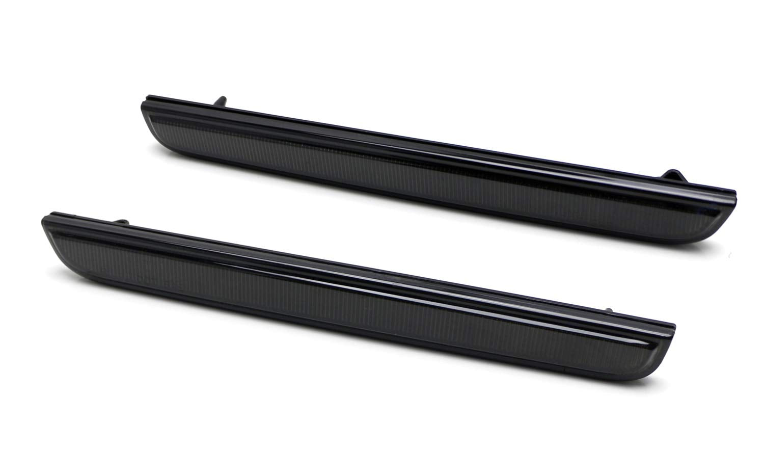 Ijdmtoy Blackout Smoked Lens Rear Bumper Reflector Lenses Compatible With 2015-Up Dodge Challenger, Oe-Spec Lh Rh Assembly