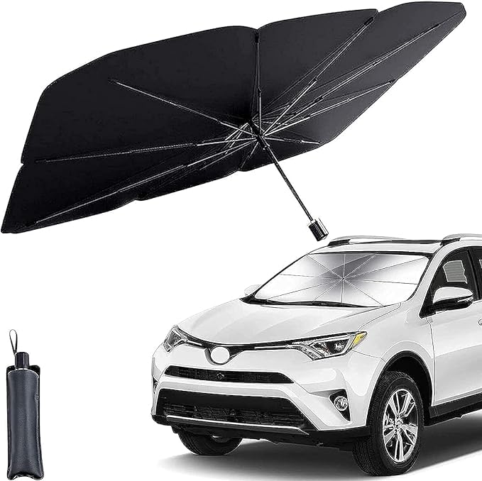 Car Sun Shade Windshield Cover, Umbrella Windshield Sun Shade for Car Front WindowSun Protection & Heat Insulation Foldable Sun 