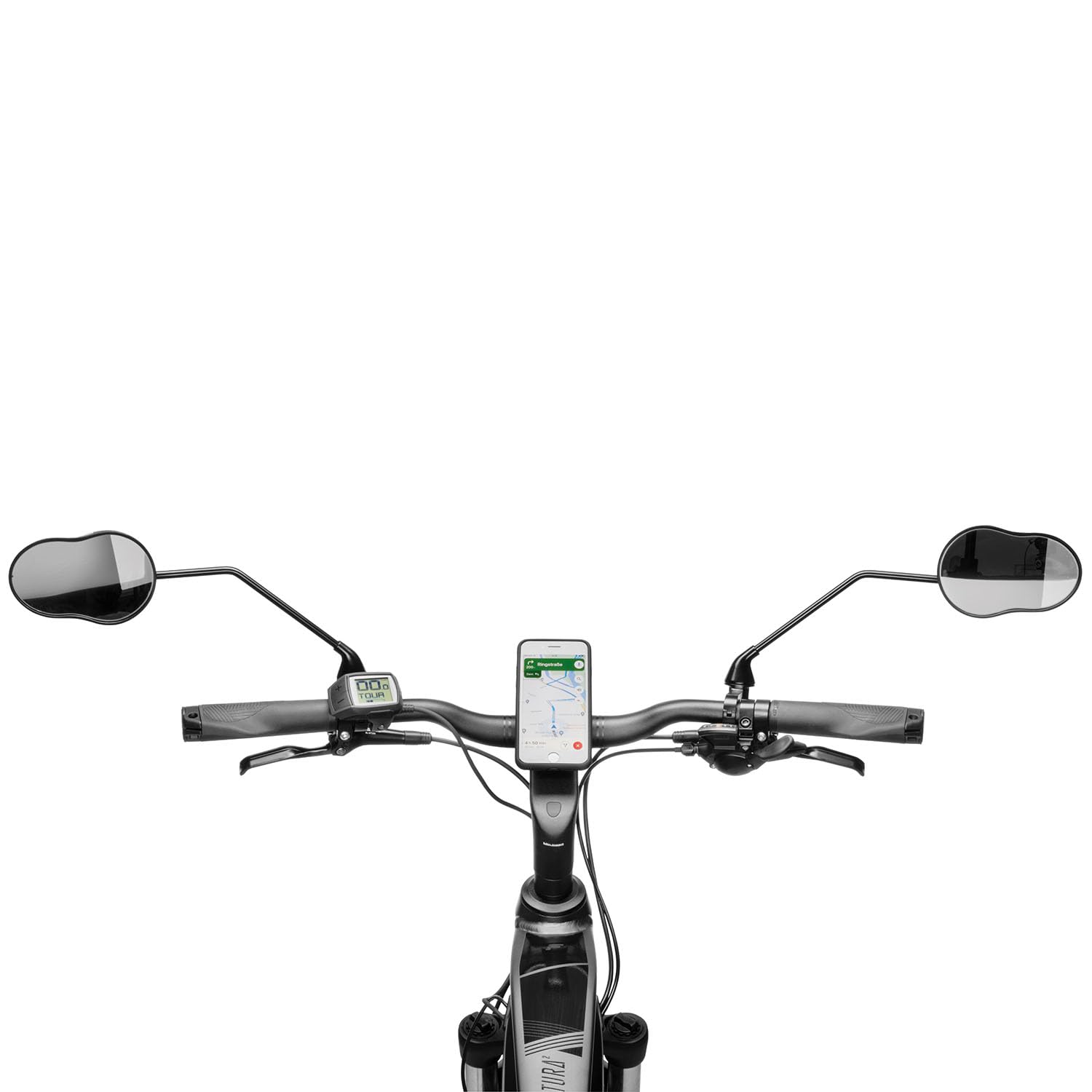 Ergotec M-99 Bicycle Rear View Mirror, Dimensions 121 X 78-66 Mm, Aspherical Mirror Surface For Large Viewing Area & Reduced Bli