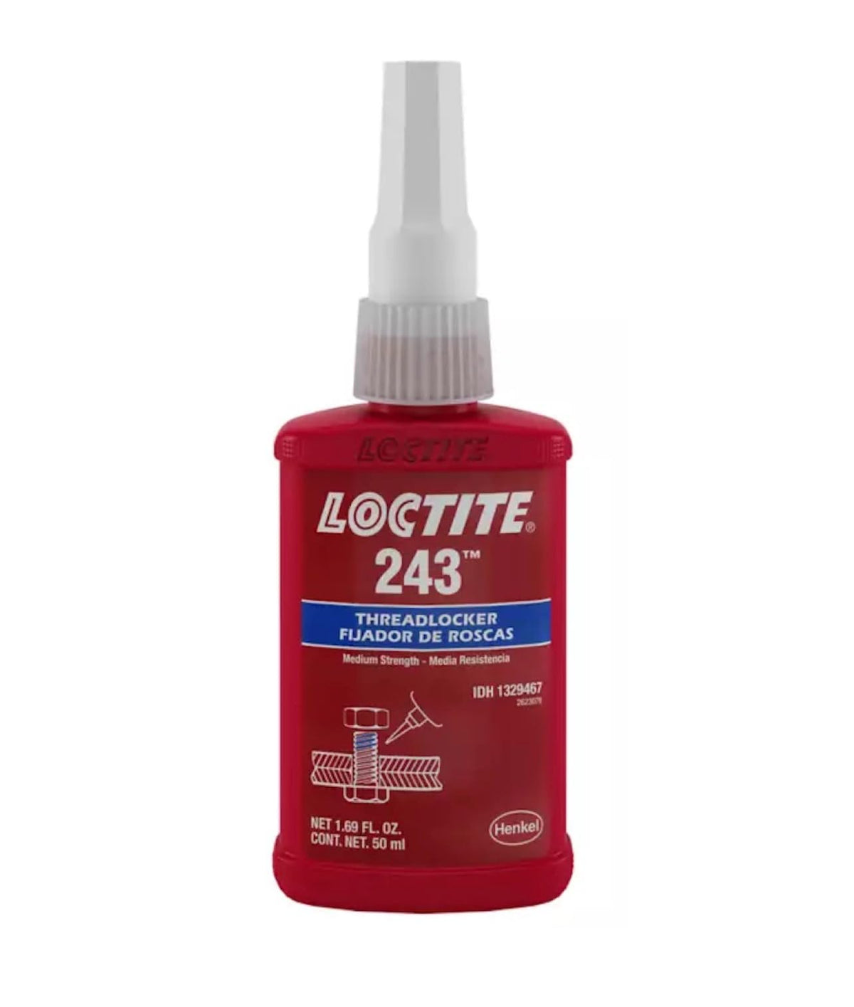 Loctite 1329467 243 Blue Medium Strength Threadlockers, 1.69 Ounces, 50 mL, 3/4'' Thread