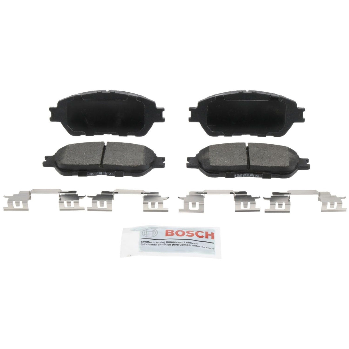 BOSCH BE906H Blue Ceramic Disc Brake Pad Set With Hardware - Compatible With Select Lexus ES300, ES330; Toyota Avalon, Camry, Si