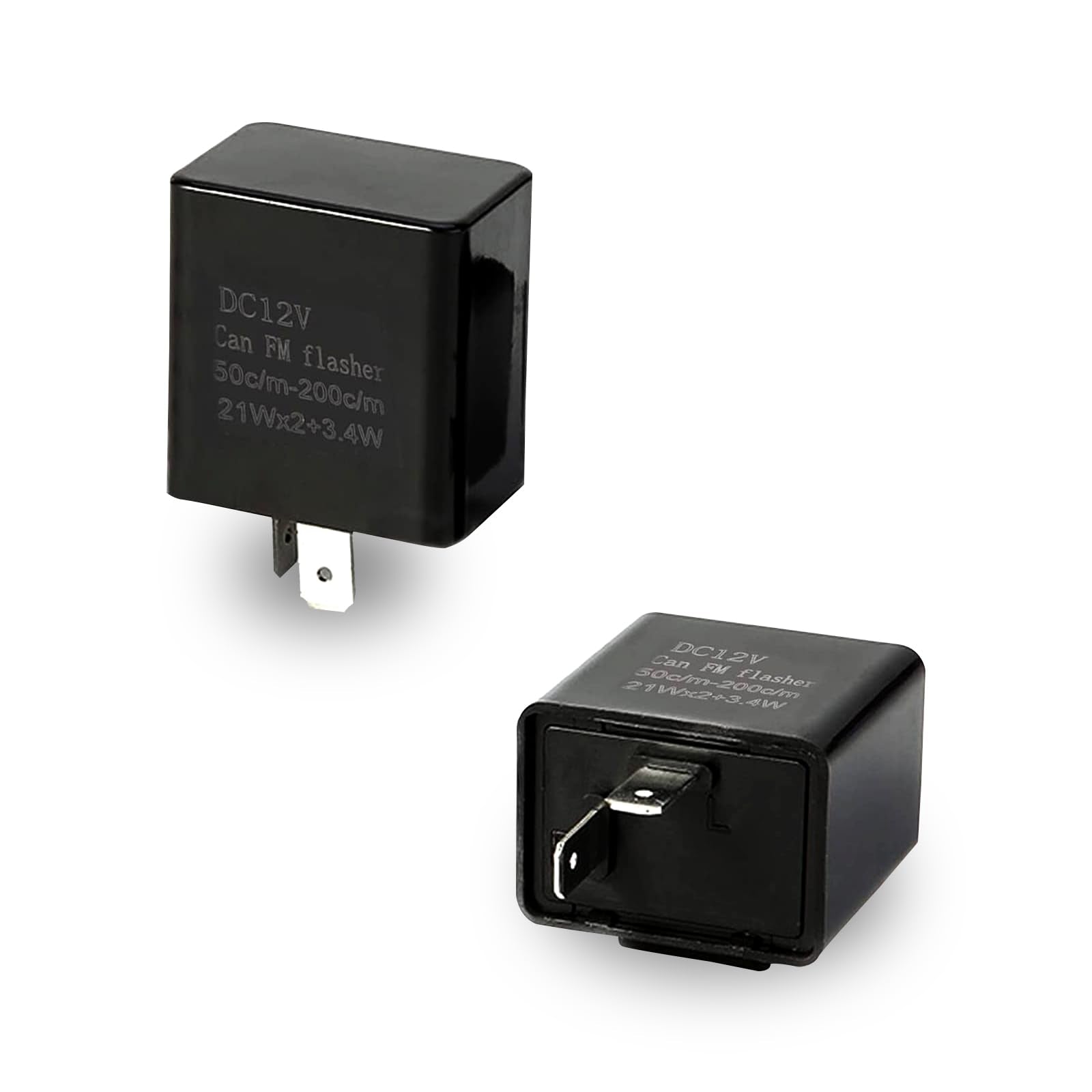 Sodcay Pack-2 LED Flasher Relay, 2 Pin Hazard Warn Flash Relay, 12V Speed Adjustable Relay, Replacement for Most Cars Motorcycle