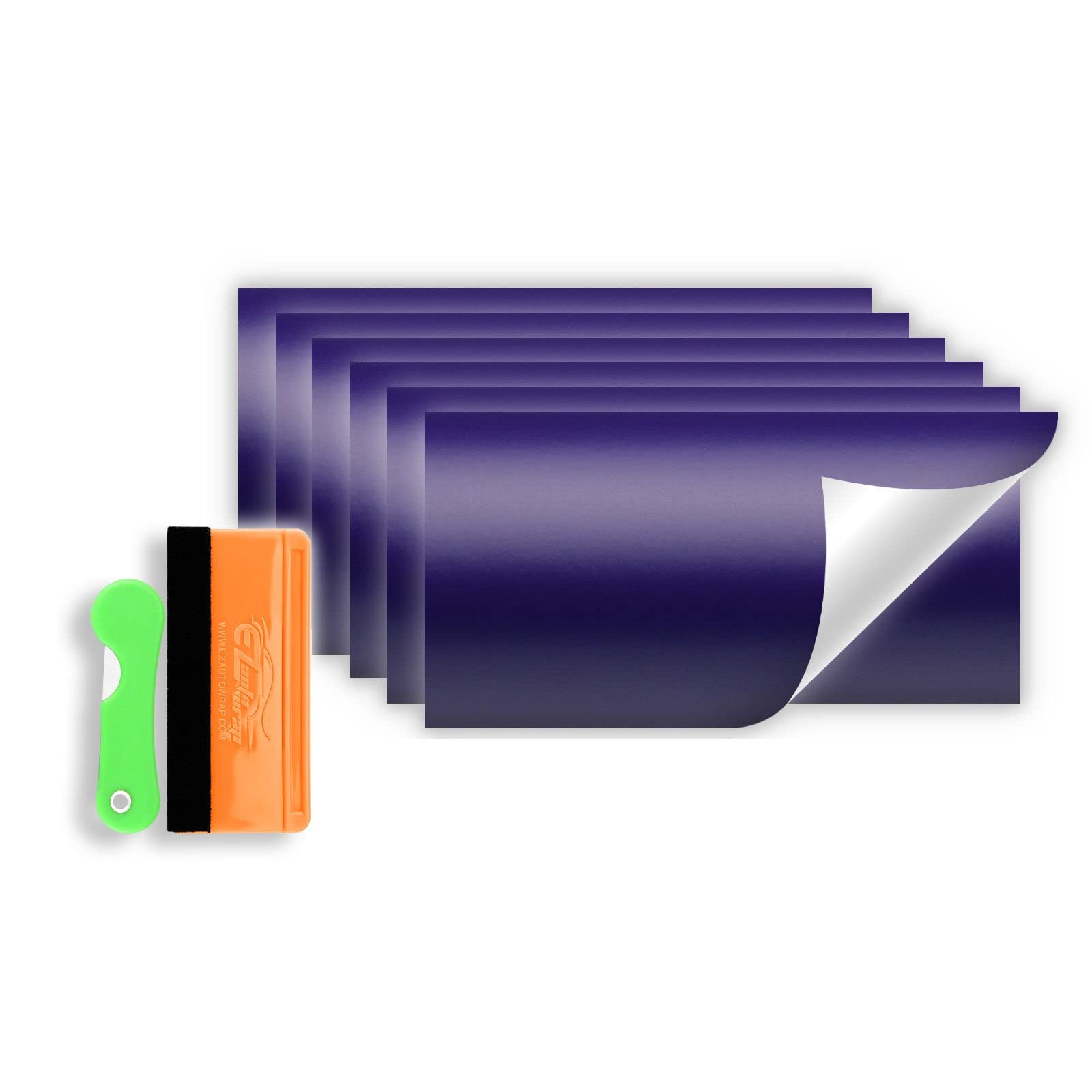 6pcs 4x6 Purple Matte Flat Vinyl Wrap Emblem Overlay Sticker Decal Front Rear Film Sheet Not Pre-Cut Free Tool Kit
