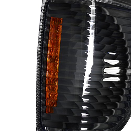 SPEC-D TUNING Corner Lights for 1992-2006 Ford Econoline Van E150 E250, Black Housing Clear Lens, Model 2LC-ECON92JM-RS, L
