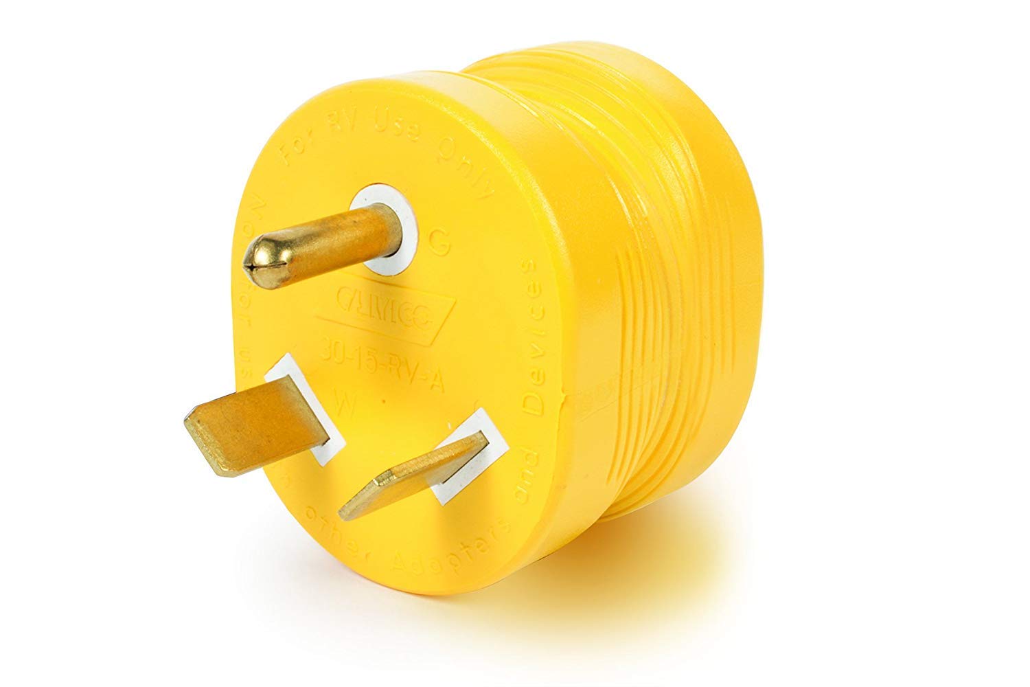Camco PowerGrip 30AM/15AF Camper/RV Electrical Adapter | Features 30-Amp Male & 15-Amp Female Connections | Designed w/Non-Slip 