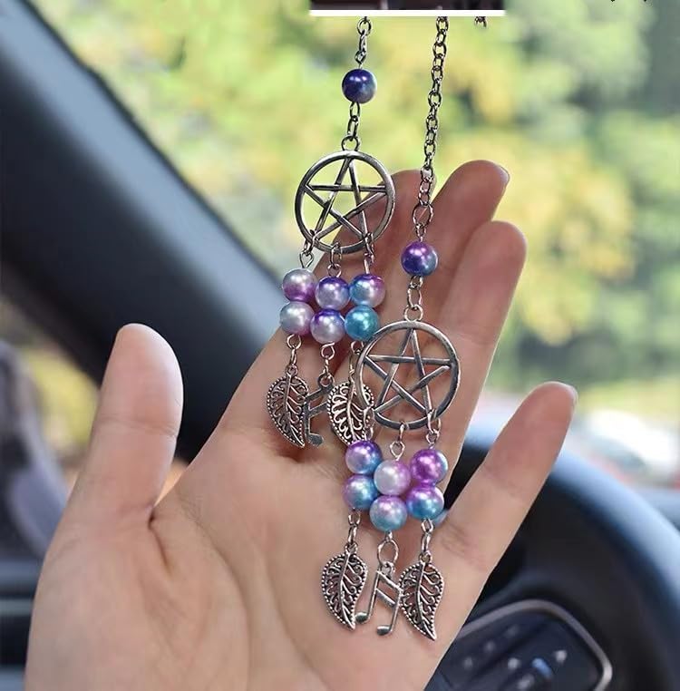 Rear View Mirror Accessories - Car Mirror Hanging Accessories - Car Pendant, Car Charms Ornament for Men and Women Hanger(Star)