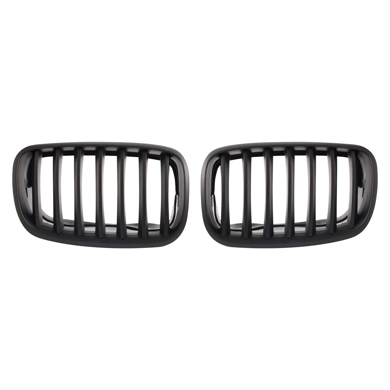 BILLDIO ABS E70 Grill,Front Kidney Grille Compatible with 2007-2014 X5 E70 X6 E71 (Single slats Matte black Grills, 2-pc Set)