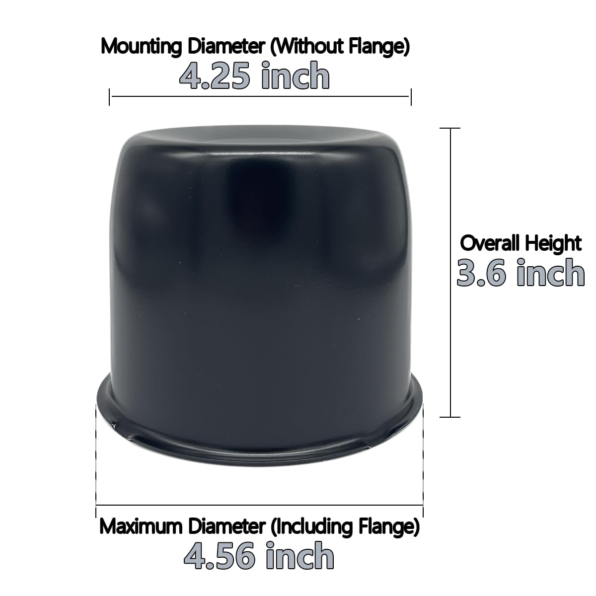 AYZH 2 Pack 4.25 Inch Center Caps Push Through for Trailer Truck RV Wheel Rims 4.25'' Center Bore Black Steel