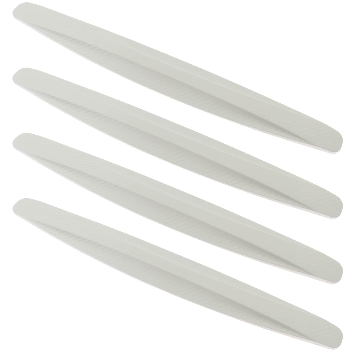 Bokwin 4 Pack Universal Car Bumper Protector Rubber, Anti-Collision Car Front And Rear Corner Bumper Guard Lip Anti-Scratch Strips Sticker For Cars Suv Pickup Truck (White)