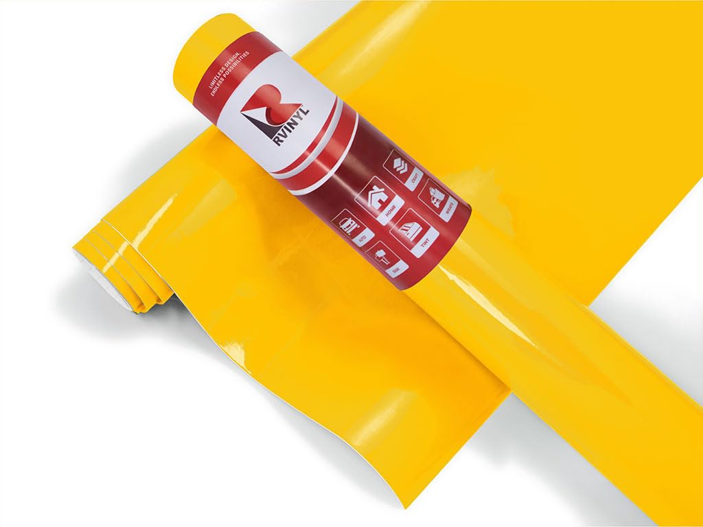 3M 2080 Series G15 Gloss Bright Yellow - 5Ft X 6 '' - 2.5Sq Ft - Dual Cast Thick Vinyl Car Wrapping Film - Vehicle Sheet Roll
