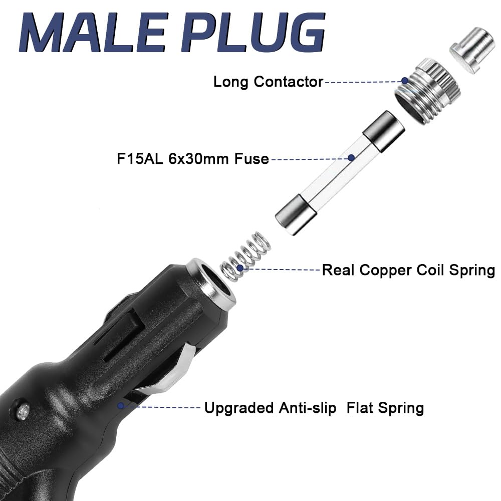 Car cigarette lighter splitter,Car cigarette Lighter Adapter, RO  KO 1 to 2 Car Cigarette Lighter Splitter Power Charger Port, w