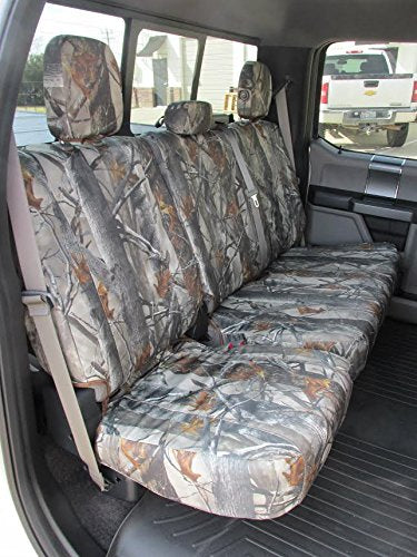 Durafit Seat Covers Made to fit, FD81 DS1 C 2016-2019 F250/F550 Camo Endura and for 2015-2019 Ford F150 Super Crew Front and Rear Seat Cover Set.