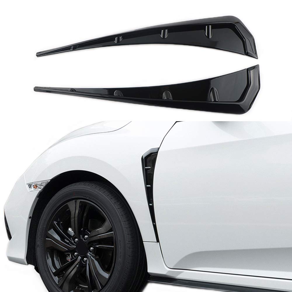 Car Fender Side Vents Abs Compatible Fender Stickers Decorative Air Flow Intake Hole Grille Spoiler Auto Exterior Accessories