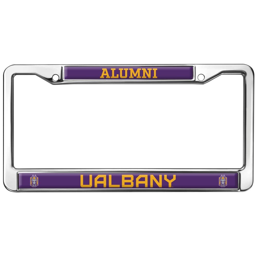 University at Albany Alumni Logo Full Size Standard License Plate Metal Frame