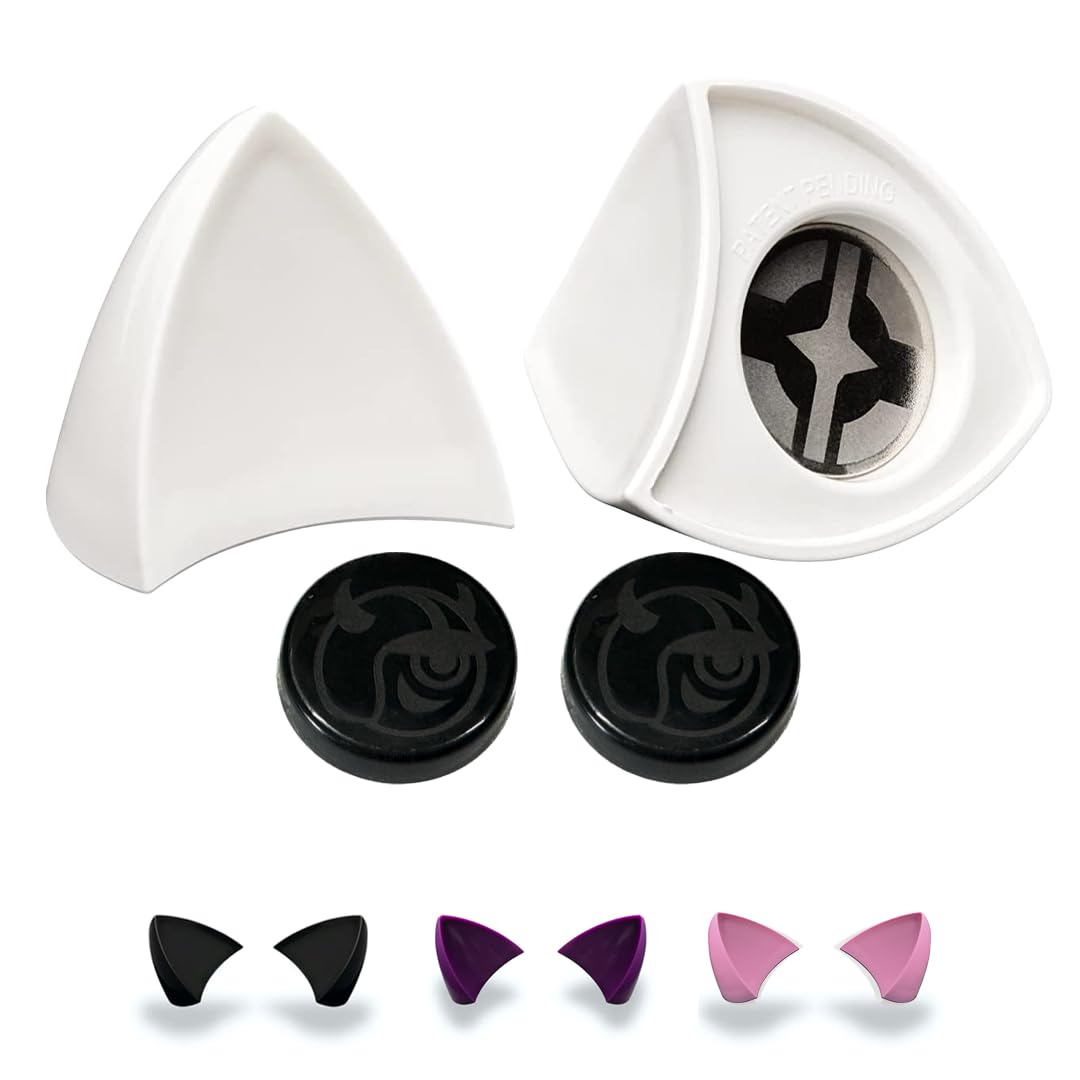 Helmet Flair Magneatohz White Cat Ears For Helmet | Made In Usa | Magnetic & Interchangeable Kitty Ears For Motorcycle, Bike & S