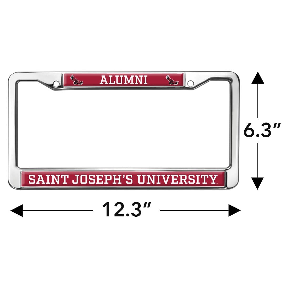 GRAPHICS & MORE Saint Joseph's University Alumni Metal License Plate Frame - Full Size, Saint Joseph's Hawks Color
