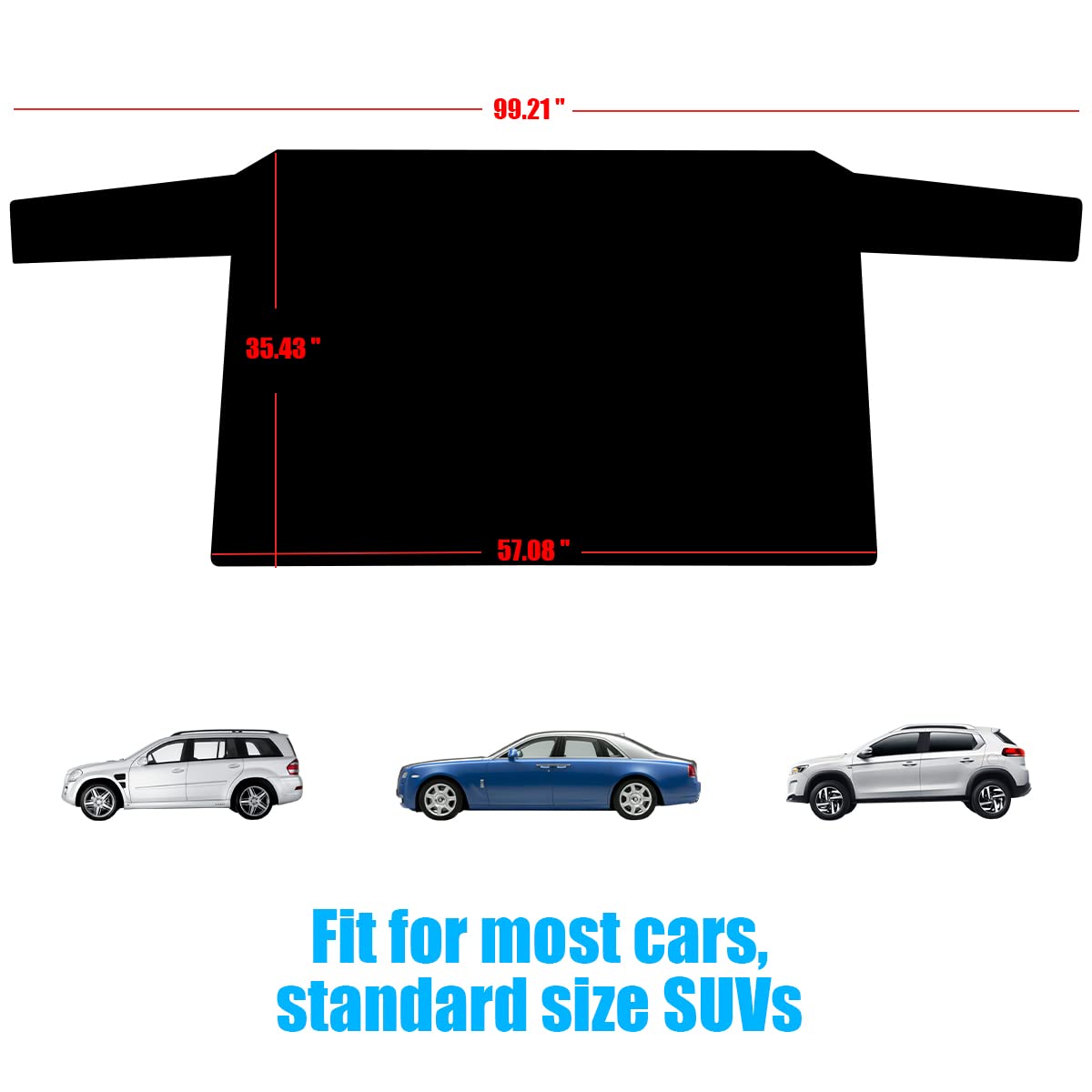 Blilo Car Rear Windshield Snow Ice Cover, Sun Shade And Frost Cover For Rear Windscreen, Windproof Oxford Back Window Protection, Car Winter Exterior Accessories Universal For Suv, Truck, Sedan,Van