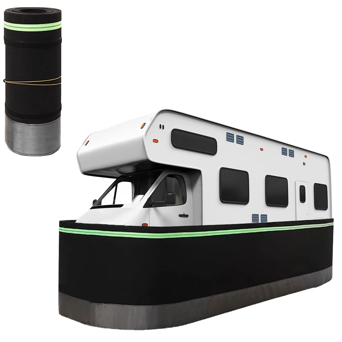 Esamploe Rv Underbelly Material,Mobile Home Skirting with Bottom Iron Mesh,85.3x2.62 Ft Mobile Home Skirting Panels,Skirtings fo