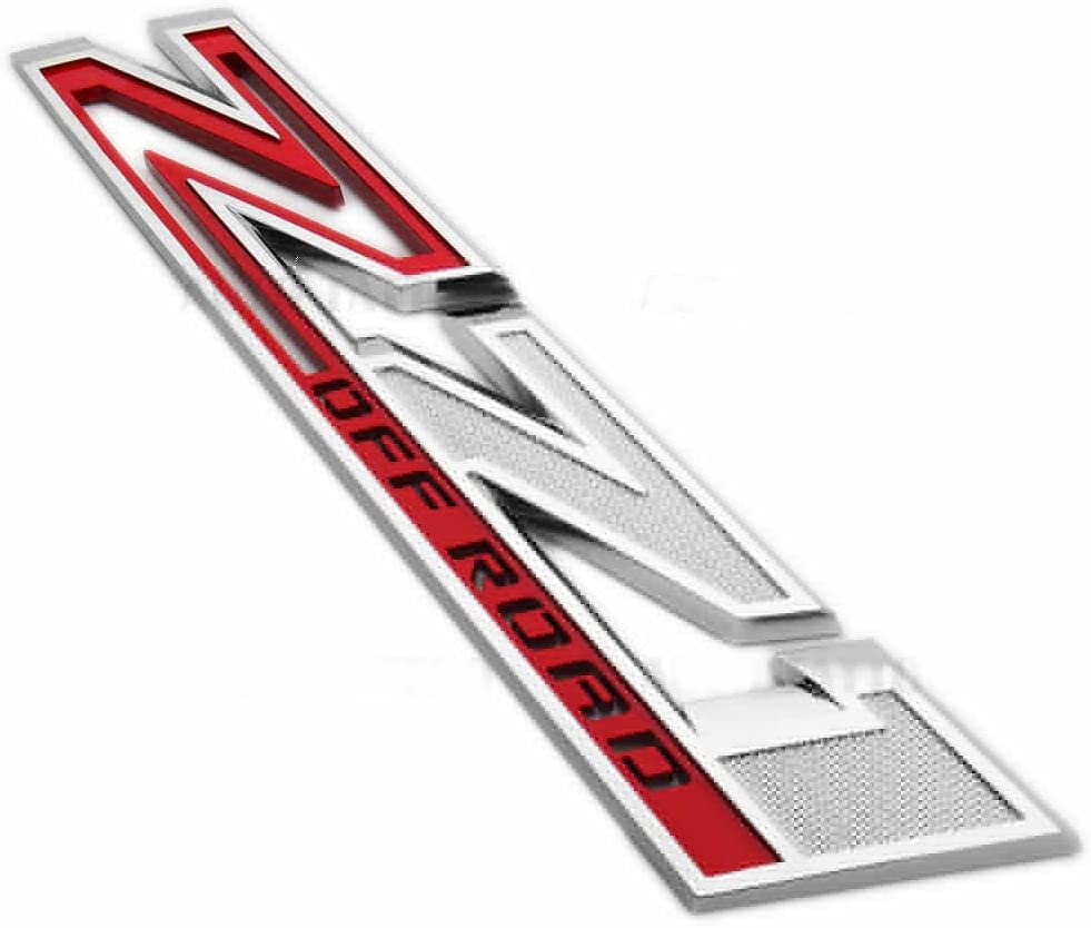 2Pack 2019-2025 Oem Z71 Off Road Emblems Side Decals Badges Compatible With Fits Silverado Offroad Parts 84632695 (Chrome Red)