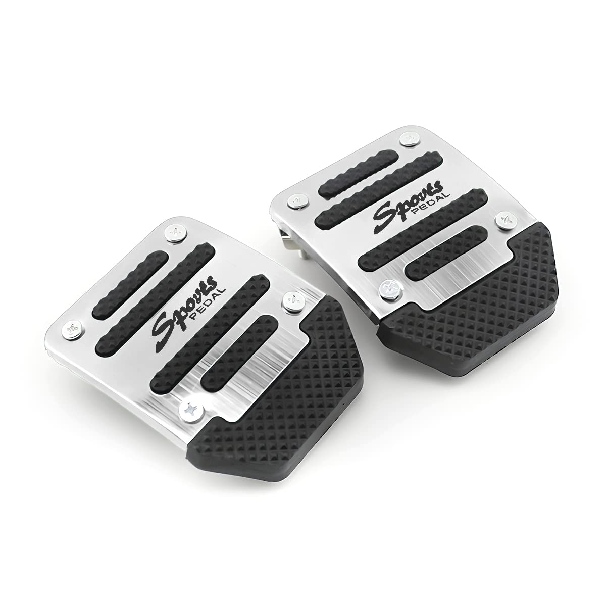 3Pcs Nonslip Car Pedal Pads, Aluminum Auto Manual Transmission Brake Pad Cover, Sports Gas Fuel Petrol Clutch Foot Pedals, Car Replacement Accessories Universal For Car, Suv, Atv (Silver)