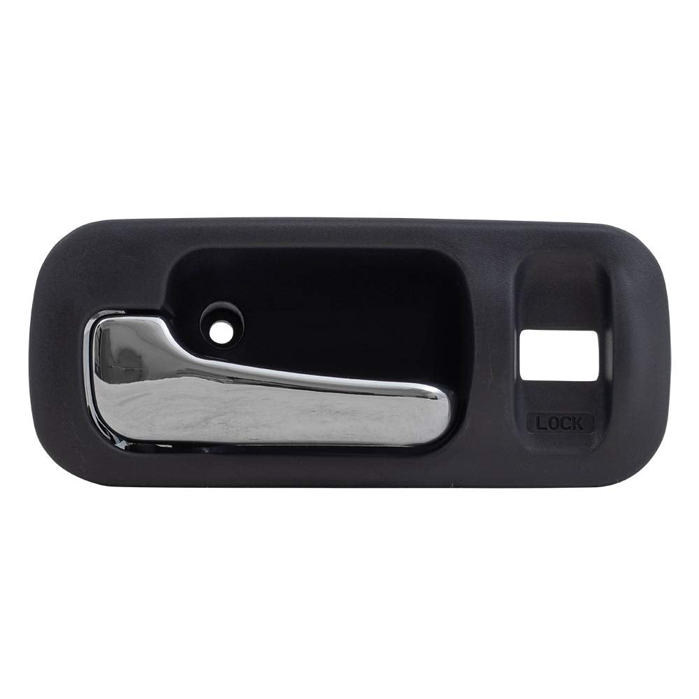 Brock Replacement Drivers Front Inside Interior Door Handle Gray Bezel w/Chrome Handle Compatible with 1997-2001 CR-V 72164-S10-