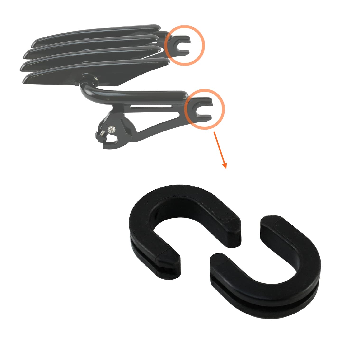 Yhmoto Sissy Bar Backrest Luggage Rack Side Plate Mounting Bracket Grommet Bushing For Harley Touring