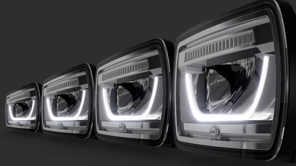 Hella 1Fe 016 773-001 Led-Spotlight - Jumbo Led - 12/24V - Rectangular - Reference Number: 25 - Mounting - Clear Diffusing Lens