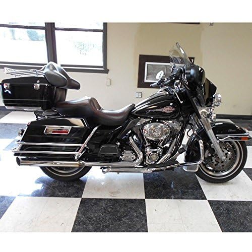 Ecotric King Tour Pack Trunk Luggage W/Top Rack Backrest Compatible With 1997-2013 Harley Touring Road King Electra Glide Road Glide Street Glide