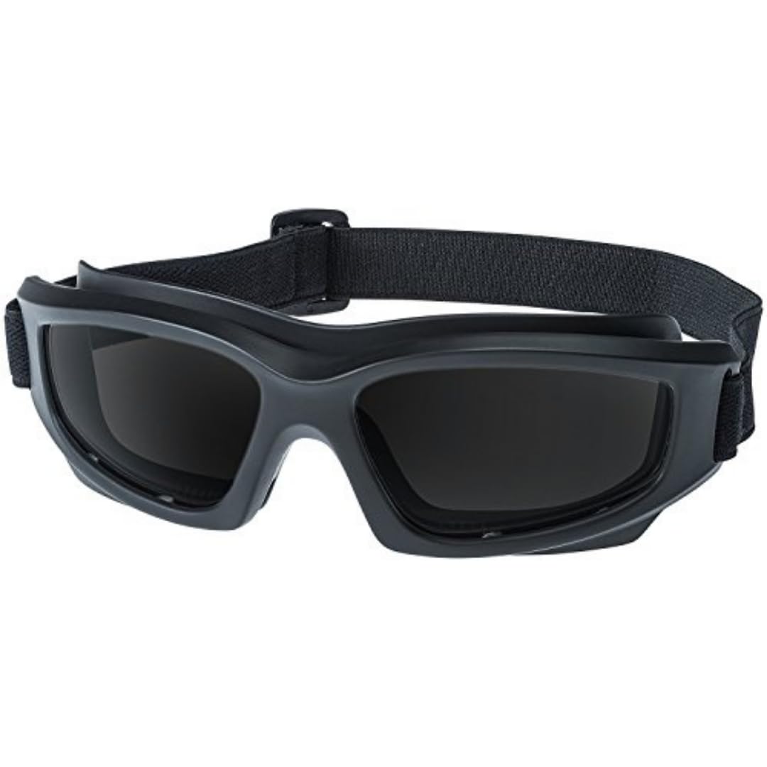 Tinted Motorcycle Goggles For Men: Heavy-Duty Riding Goggles w/Hard Case, Cleaning Cloth & Pouch by Get Lost (Smoke)
