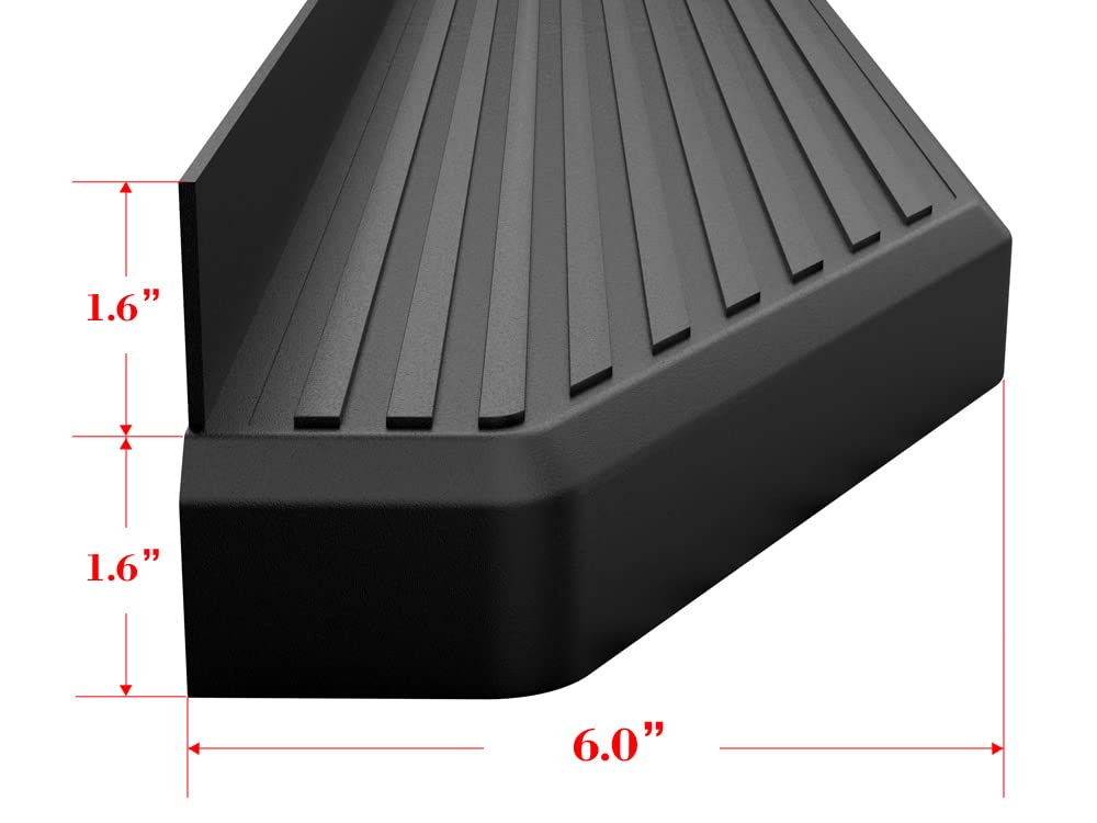 Hd Ridez Flat Style Board 6' Black Compatible With Toyota Tacoma 2005-2023 Double Crew Cab (Nerf Bar Side Steps Side Bars)