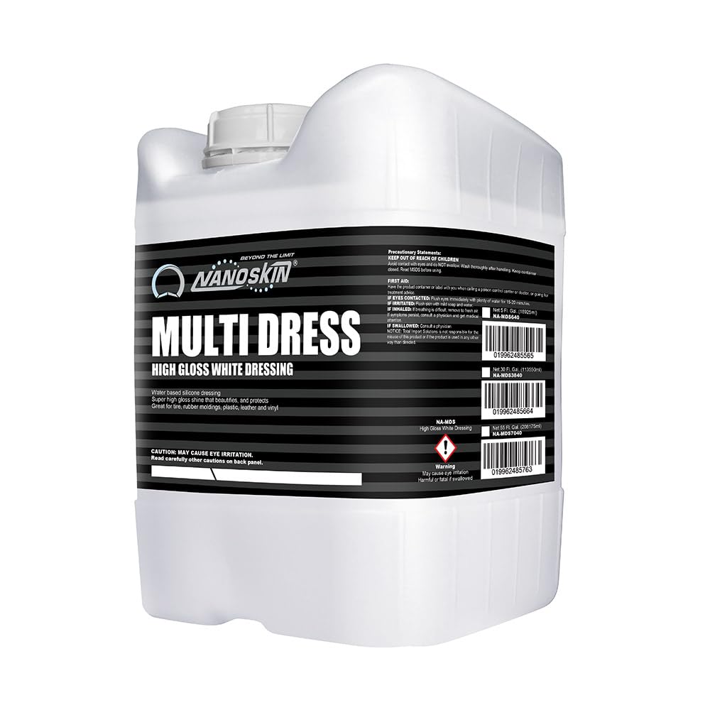 Nanoskin MULTI DRESS All Purpose Dressing 5 Gallons - Interior & Exterior Dressing for Car Detailing | Works on Tire, Vinyl, Rubber, Plastic & Trim | Safe for Cars, Trucks, Motorcycles, RVs & More