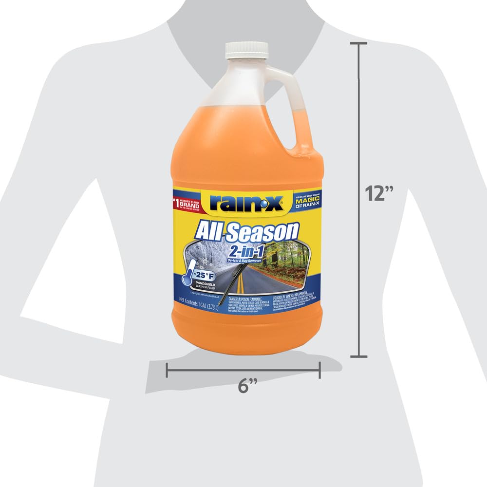 Rain-X All Season 2-In-1 Windshield Washer -25F - 1 Gallon (Pack Of 6)