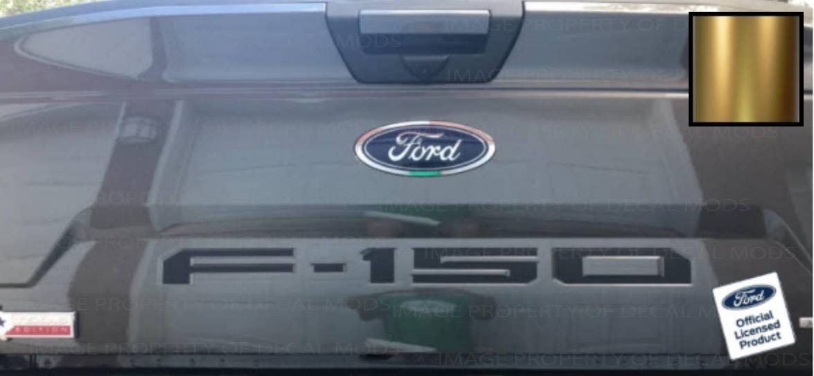 Decal Mods Tailgate Insert Decals Letters Inlays Indent Stickers (Thin) For Ford F150 (2018-2020) (Gold) - Cgold