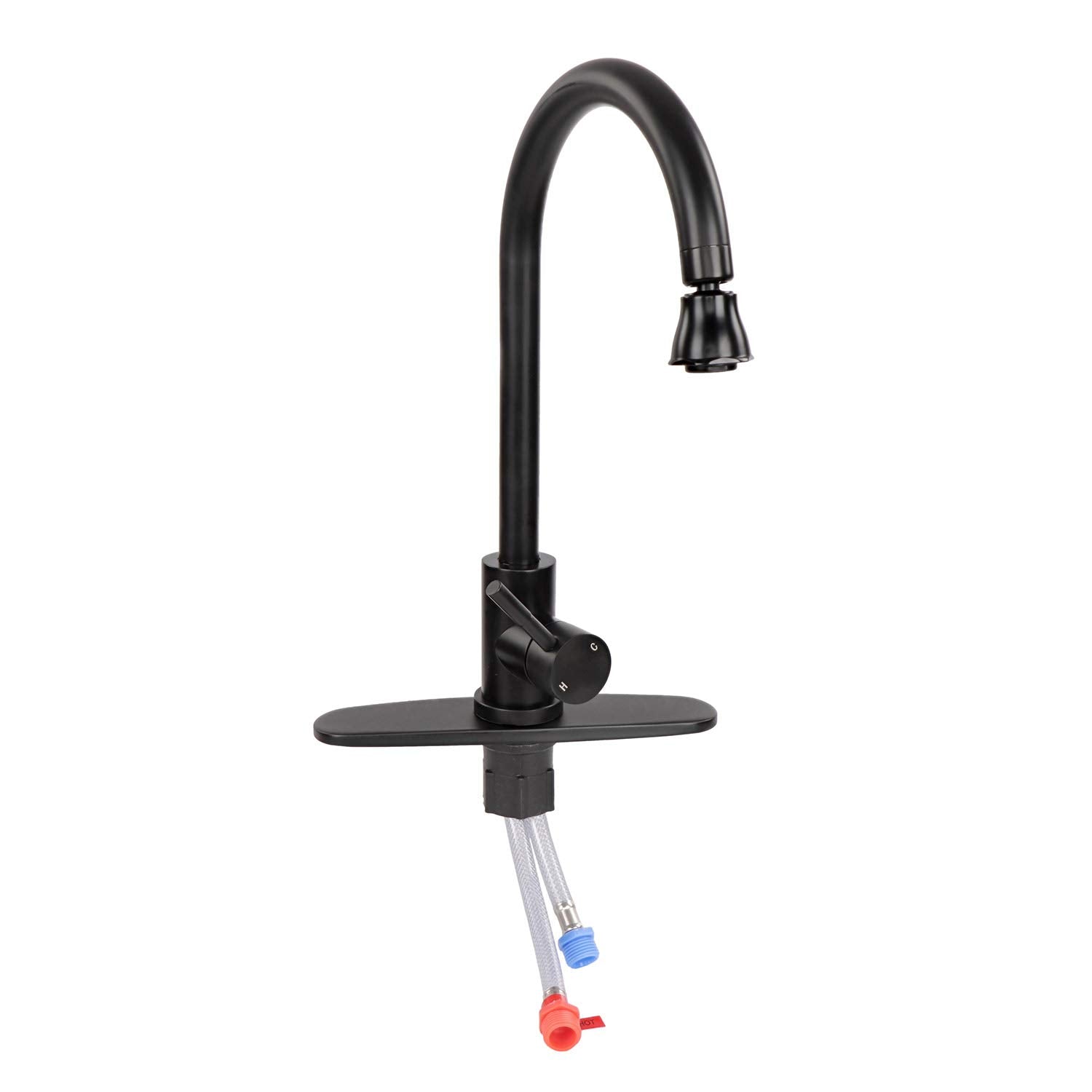 Empire Faucets Rv Kitchen Faucet With Sprayer - Black Gooseneck Kitchen Faucet With Attached Sprayer Spout