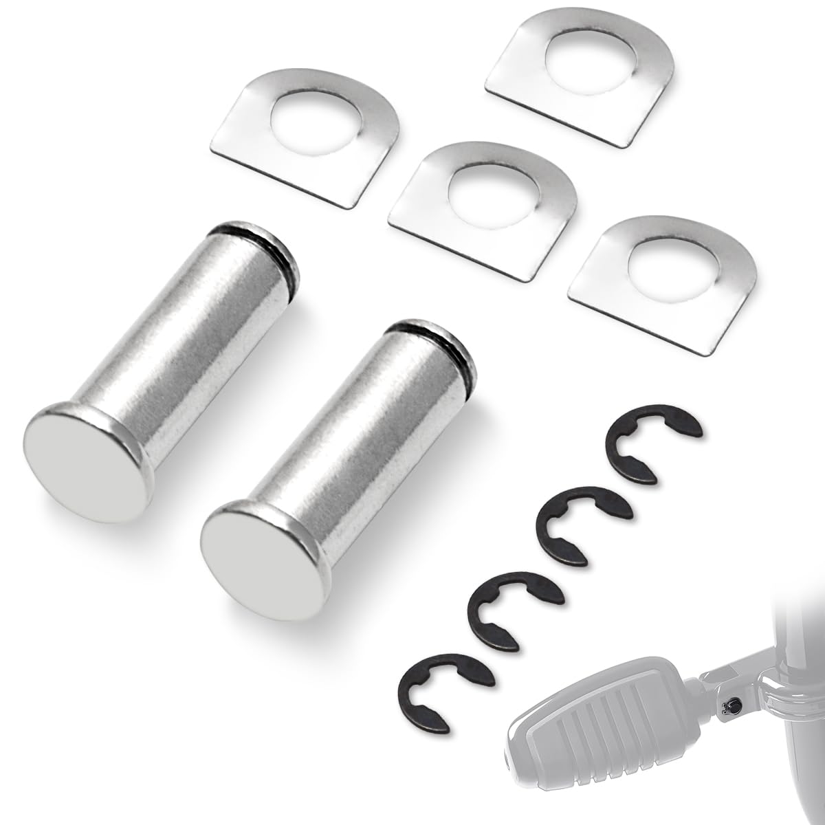 Fovplue Footpeg Mounting Pins Kit, Clevis Pin+Spring Washer+Retaining Ring For Harley Models W/Male Mount-Style Rider/Passenger Footpegs,For Cvo Dyna Touring Softail Sportster Ect.