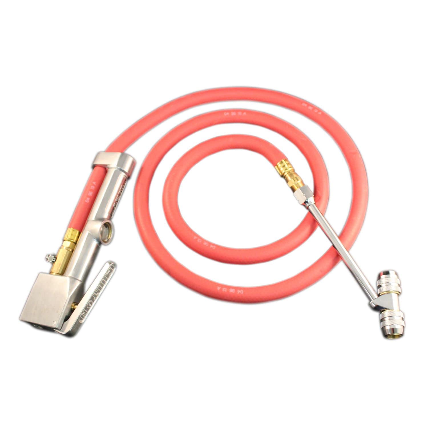 Milton 553 Heavy-Duty Truck Tire Inflator with Pressure Gauge, 5' Hose Dual Lock-on Air Chuck, Made in USA (OSHA Compliant) 10-1