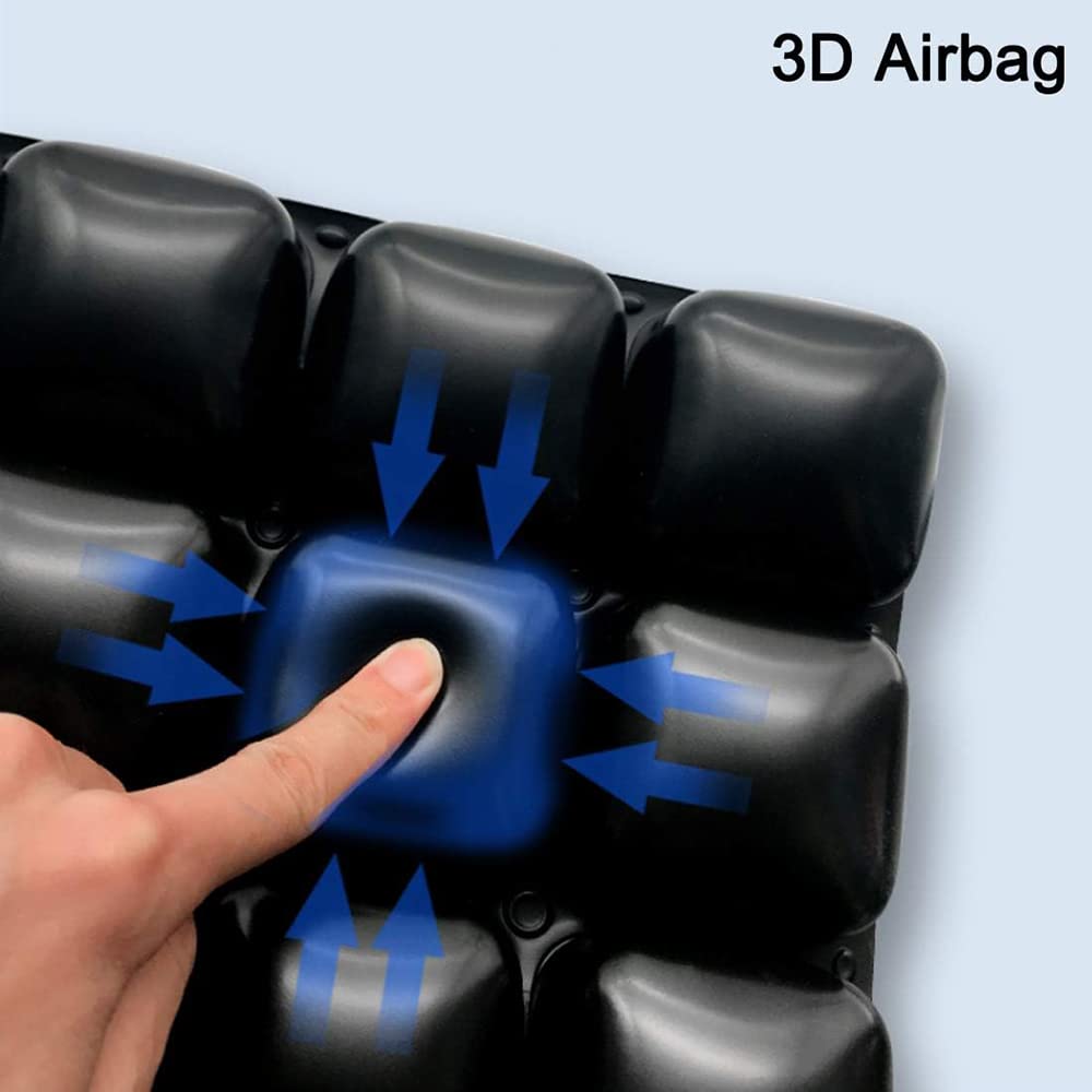 DEEIRAO Motorcycle Air Seat Cushion 3D Airbag Seat Pad with Straps for Cruiser Touring Saddles Bearing 330lb - Large Size 15''x1