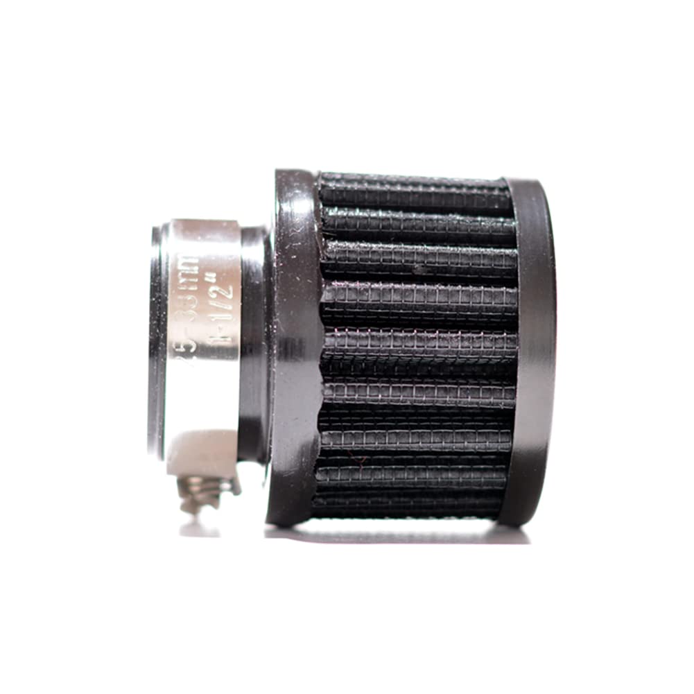 Meriton Auto Car Intake Air Filter - 25mm Rubber End Clamp - Black