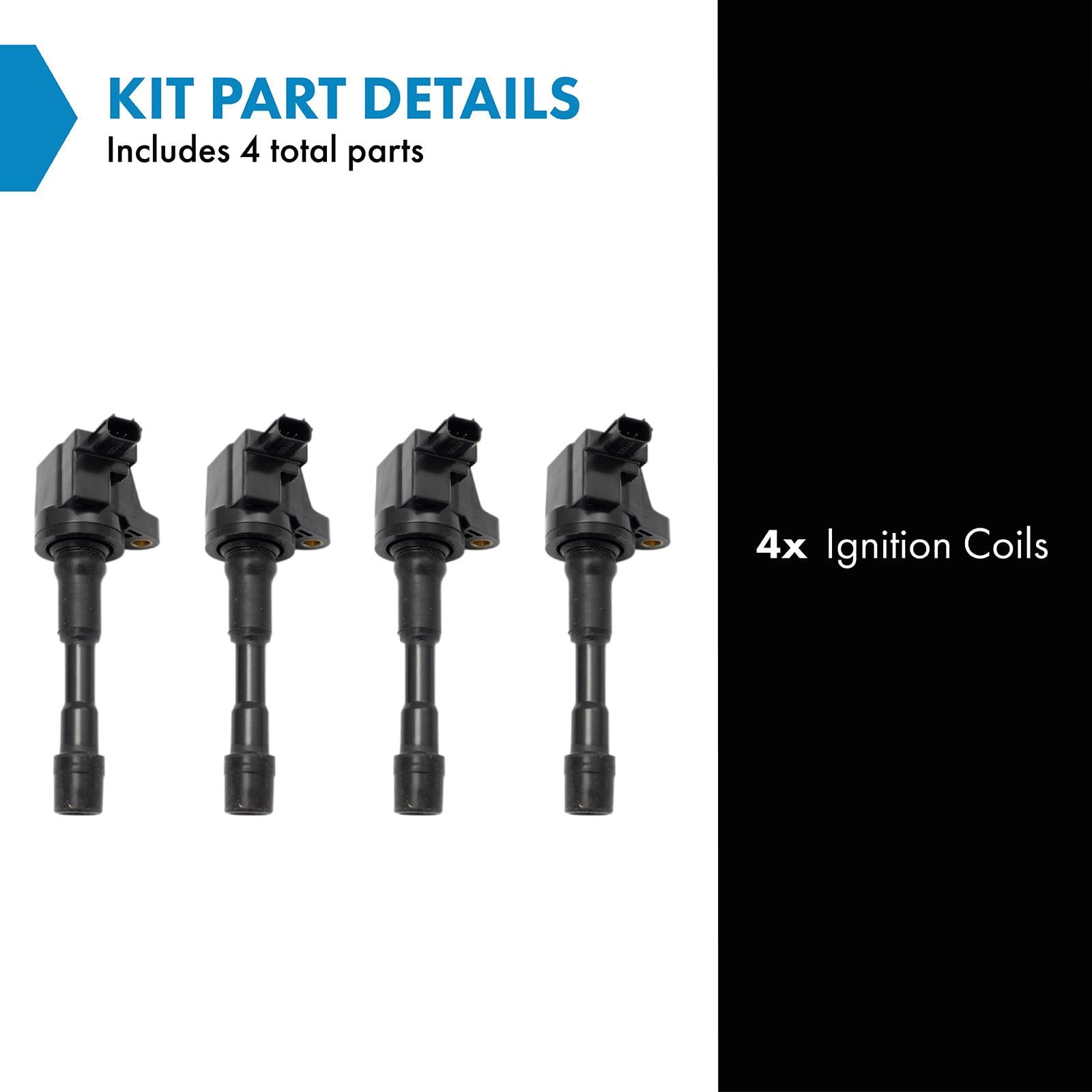 Trq Ignition Coil Set Compatible With 2013-2014 Acura Ilx 2012-2013 Honda Civic 2010-2014 Insight