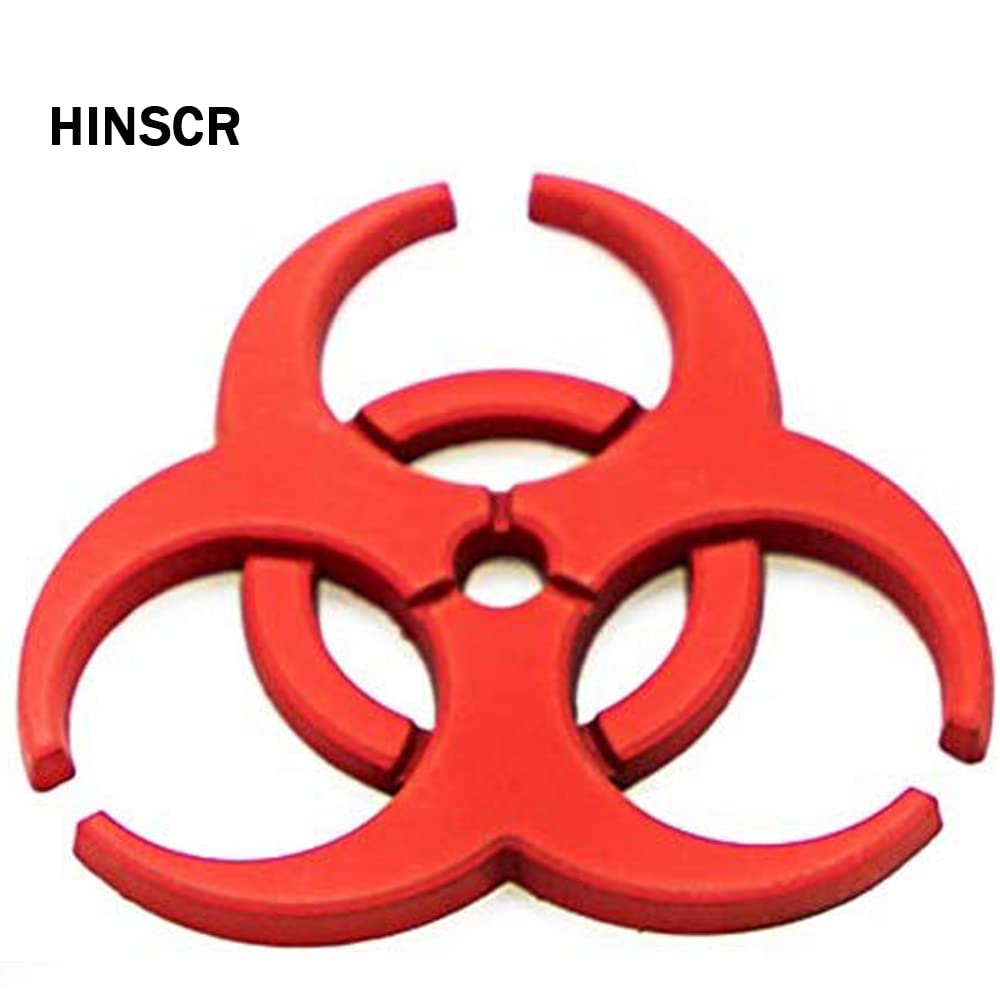Hinscr 3D Metal Badge Car Emblem Protection Umbrella Biochemical Modification Emblem Car Motorcycle Decal Emblem (Red)