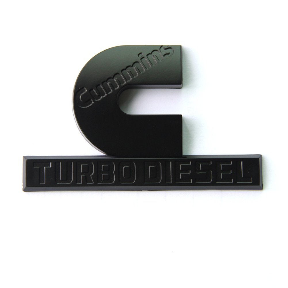 Yoaoo 2Pack Oem Black Cummins Turbo Emblem Badges Compatible With 2500 3500 Emblem Matte 4.5'' By 2.9'' Inches