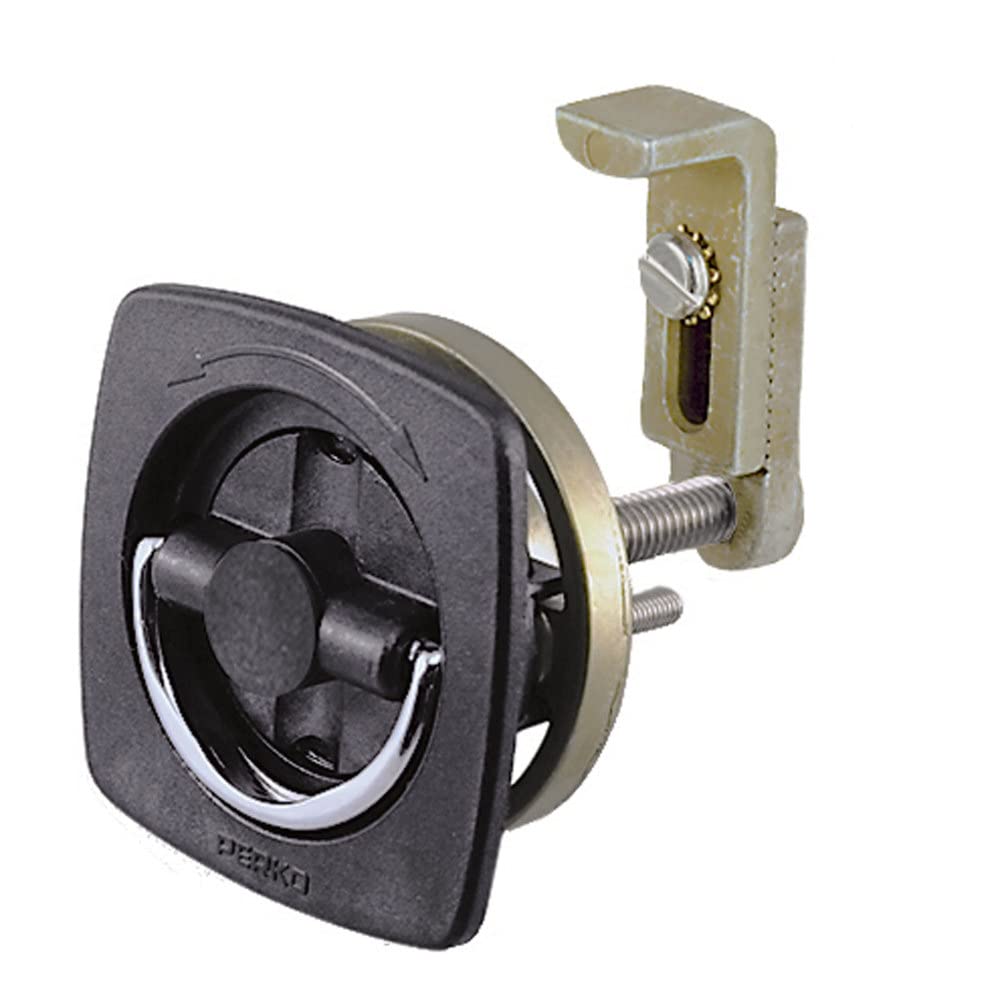 Perko 0932DP2BLK Flush-Mount Non-Locking Latch with Offset Adjustable Cam Bar for 1-1/8' to 2' Diameter - Black