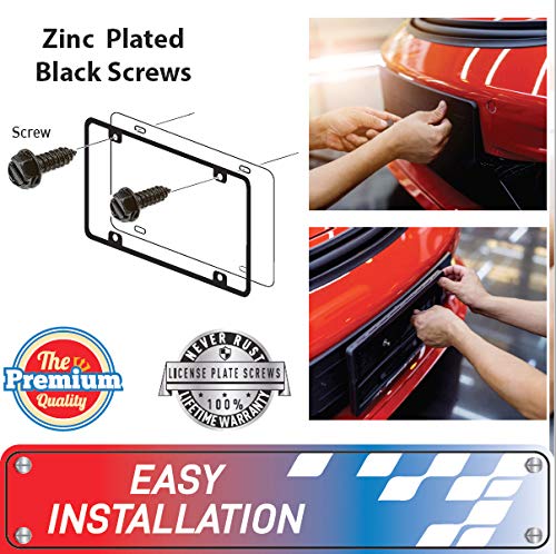 Zinc Plated License Plate Screws  Rust Proof Screws License Plate Set Of 4 Front Or Rear Chrome Locking Screws  License Plate Se