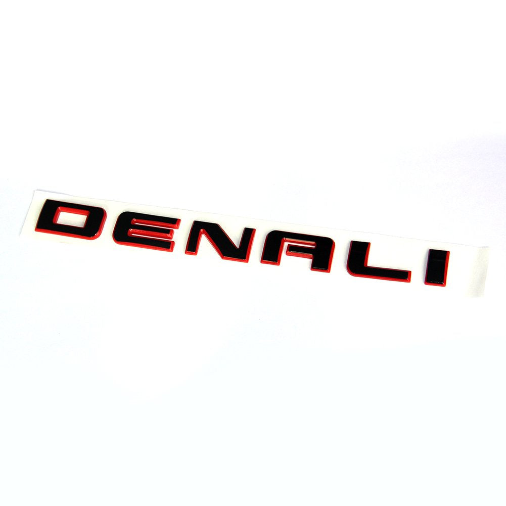 3Pack Red Line Denali Hd Nameplate Emblems Badge Compatible With 2007-2019 Denali Yukon Sierra Terrain (Redline)