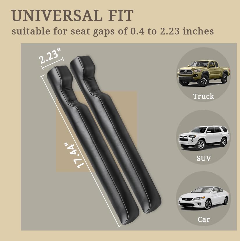 Axutous Leather Car Seat Gap Filler Universal For Car Suv Truck Fit Organizer Fill The Gap Between Seat And Console Stop Things